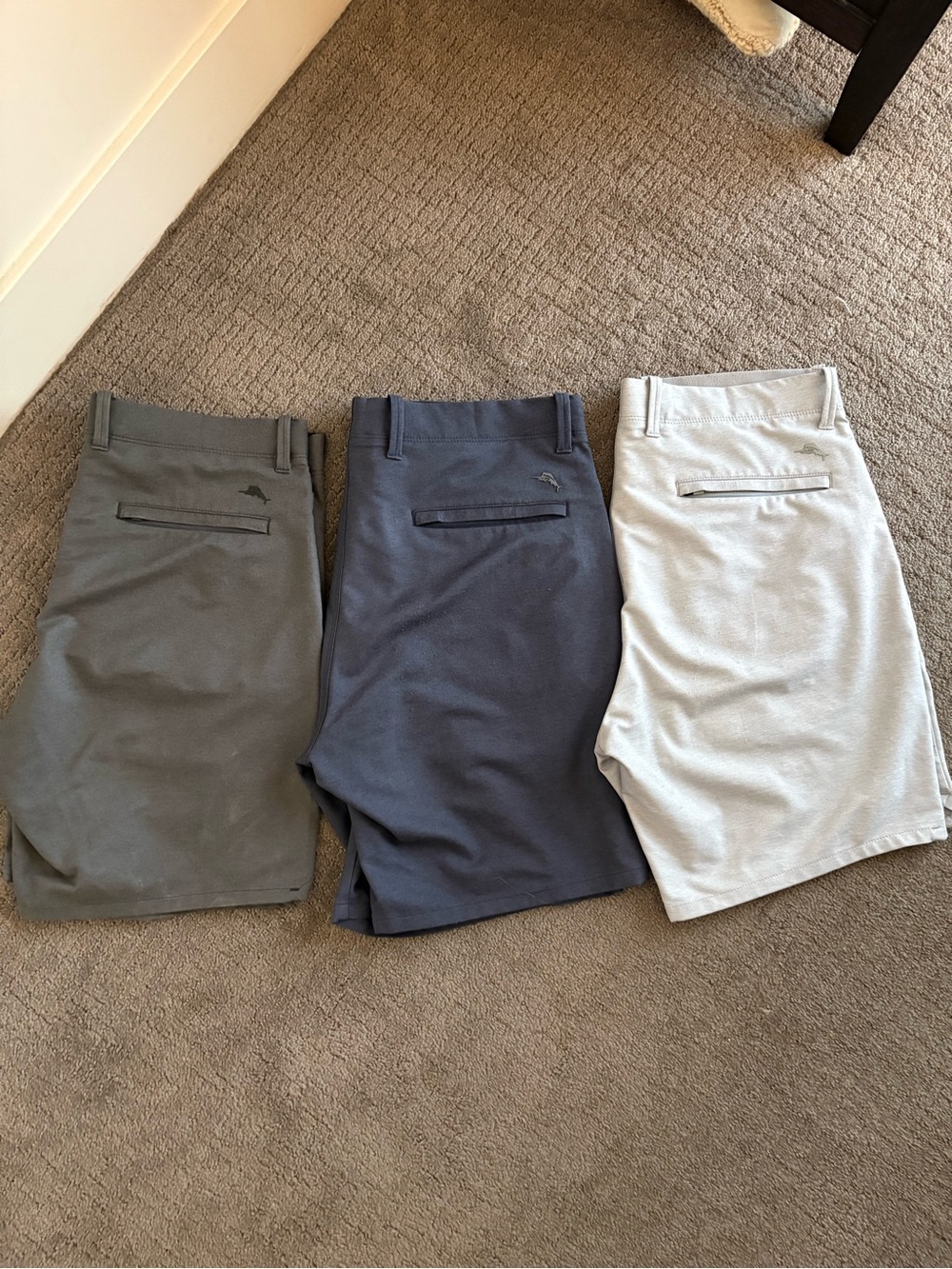 Tommy Bahama Bundle of Men's Flat Front Shorts - Gray, Navy, Light Gray